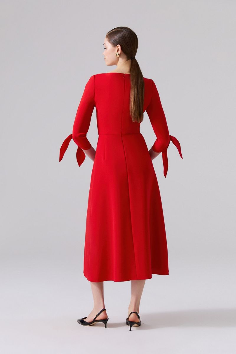 Tie-Sleeve Midi Dress-Carolina Herrera-Boyds Philadelphia