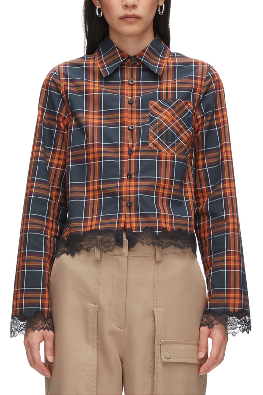 Plaid Mix Cropped Shirt-3.1 Phillip Lim-Boyds Philadelphia