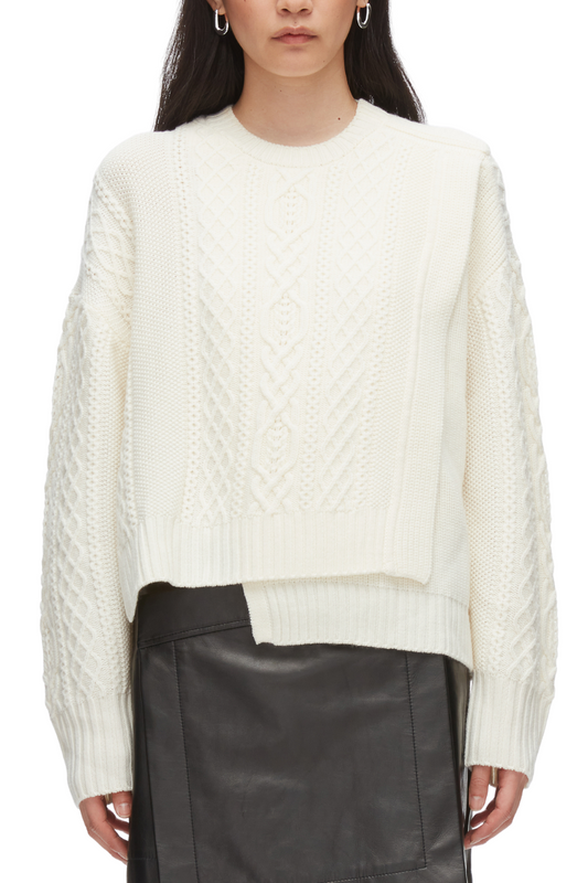 Cable Mix Double Layer Crewneck-3.1 Phillip Lim-Boyds Philadelphia