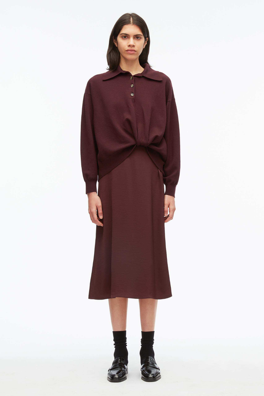 Ultrafine Merino Long Sleeve Polo Midi Dress-3.1 Phillip Lim-Boyds Philadelphia