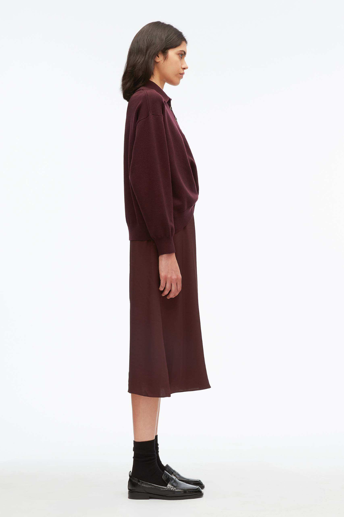 Ultrafine Merino Long Sleeve Polo Midi Dress-3.1 Phillip Lim-Boyds Philadelphia