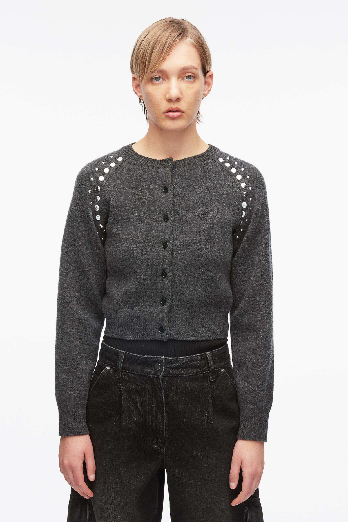 Wool Blend Long Sleeve Crew Neck Raglan Cardigan-3.1 Phillip Lim-Boyds Philadelphia