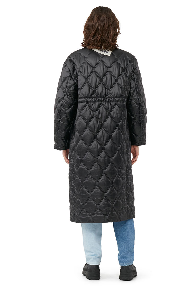 Shiny Quilt Long Coat-GANNI-Boyds Philadelphia