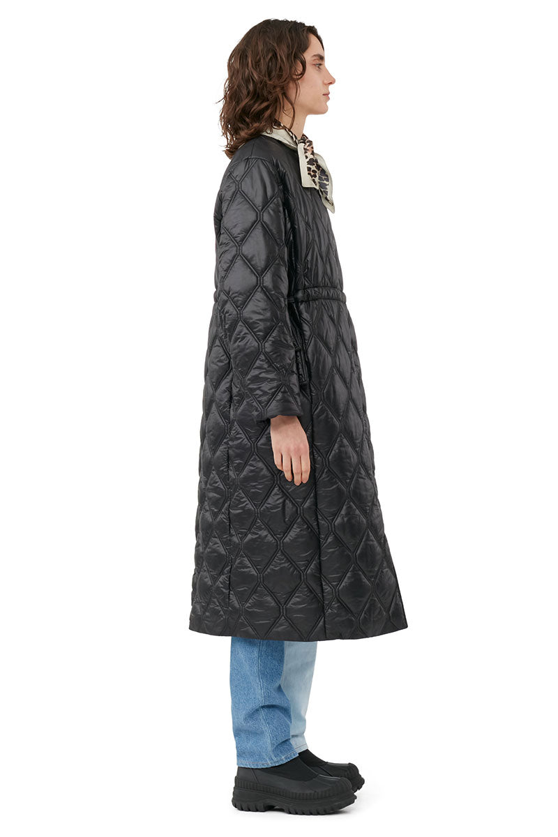 Shiny Quilt Long Coat-GANNI-Boyds Philadelphia