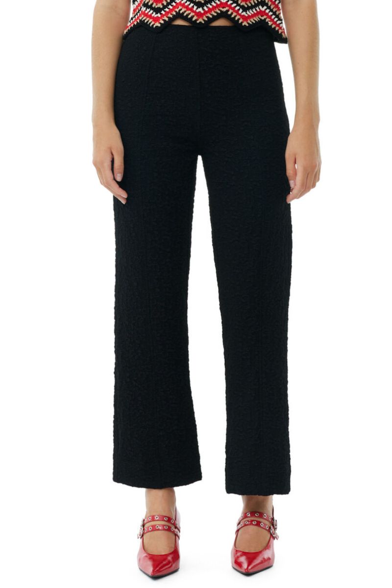 Textured Cropped Pants-GANNI-Boyds Philadelphia