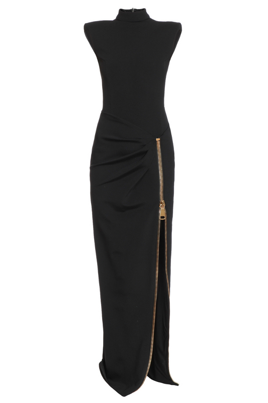 Long Jersey Dress-Balmain-Boyds Philadelphia