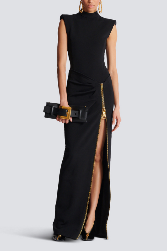 Long Jersey Dress-Balmain-Boyds Philadelphia
