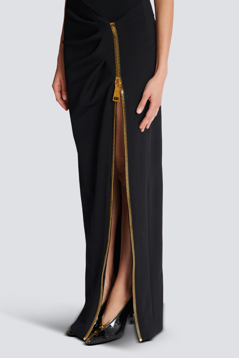 Long Jersey Dress-Balmain-Boyds Philadelphia