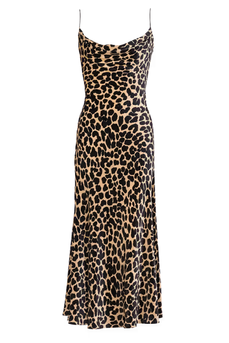 Flowing Leopard Print Velvet Dress-Balmain-Boyds Philadelphia