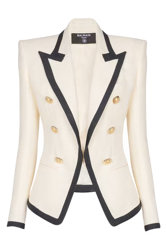 Two-Tone Basketweave Jacket-Balmain-Boyds Philadelphia