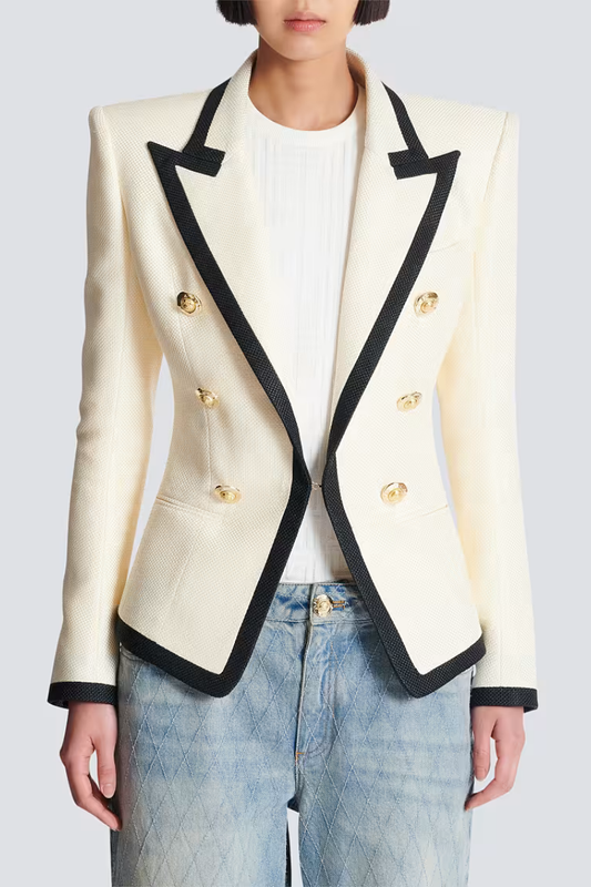 Two-Tone Basketweave Jacket-Balmain-Boyds Philadelphia