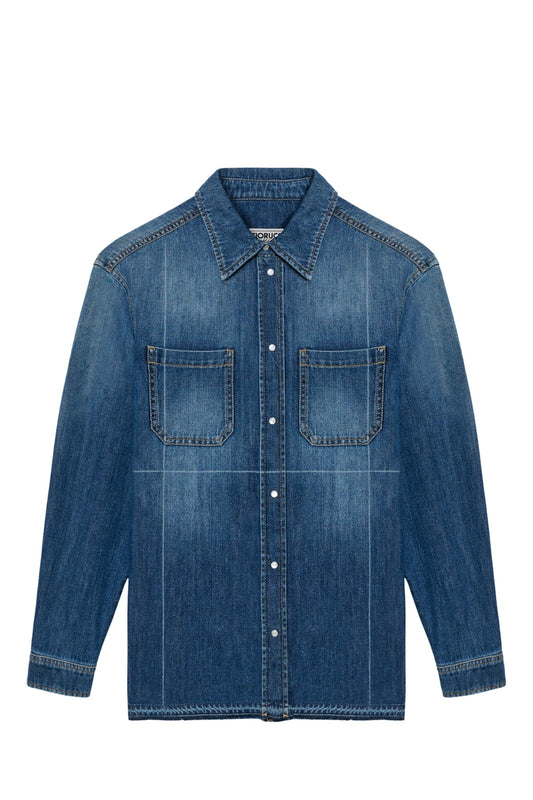 Laser Crease Denim Shirt-Fiorucci-Boyds Philadelphia
