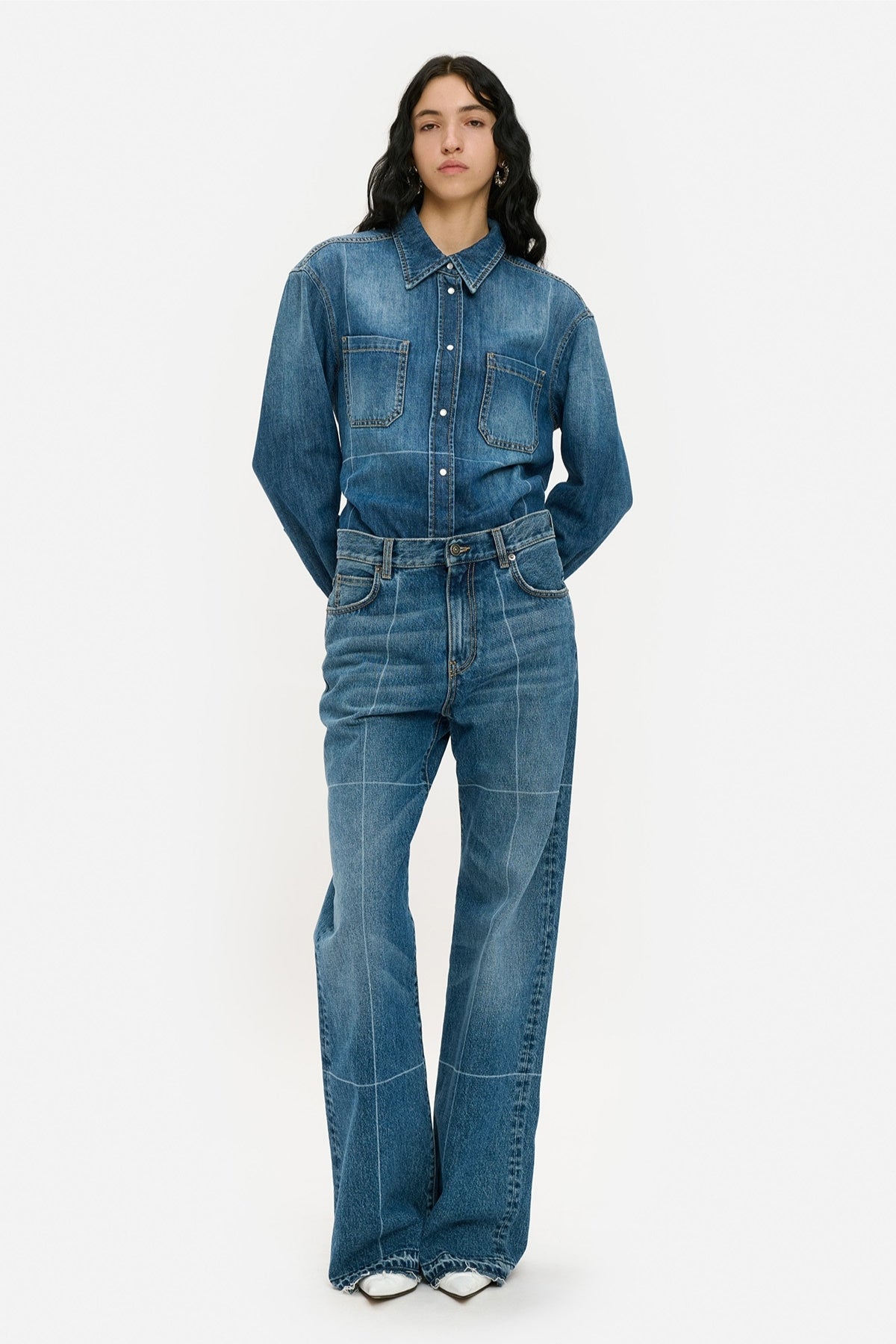Laser Crease Denim Shirt