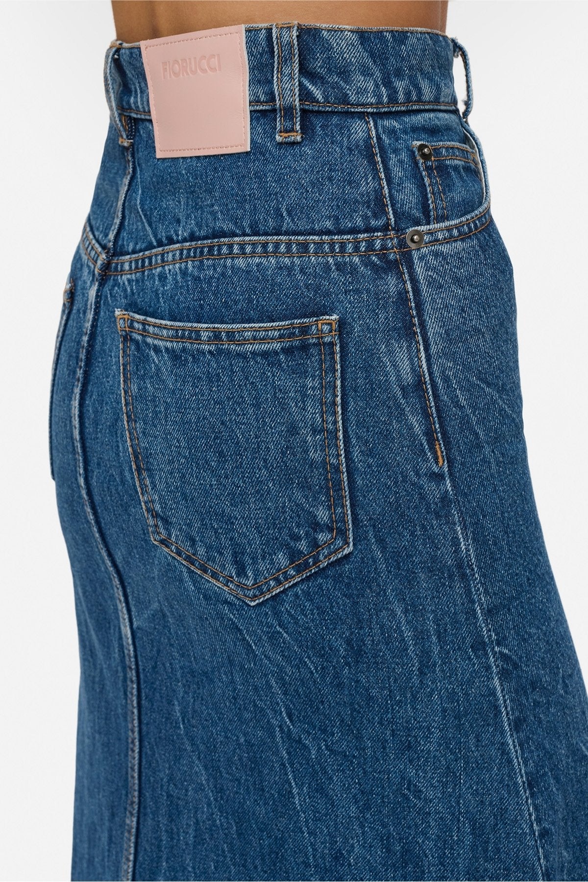 A-Line Denim Maxi Skirt