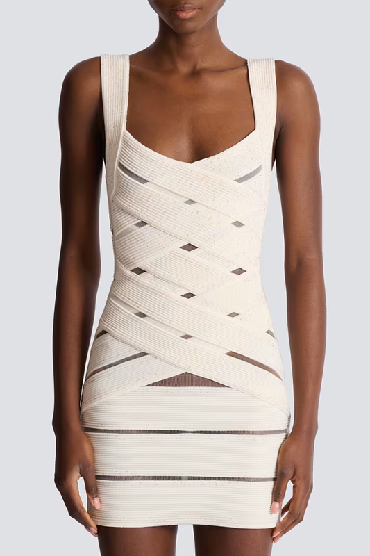 Mesh Knit Bodycon Dress-Balmain-Boyds Philadelphia