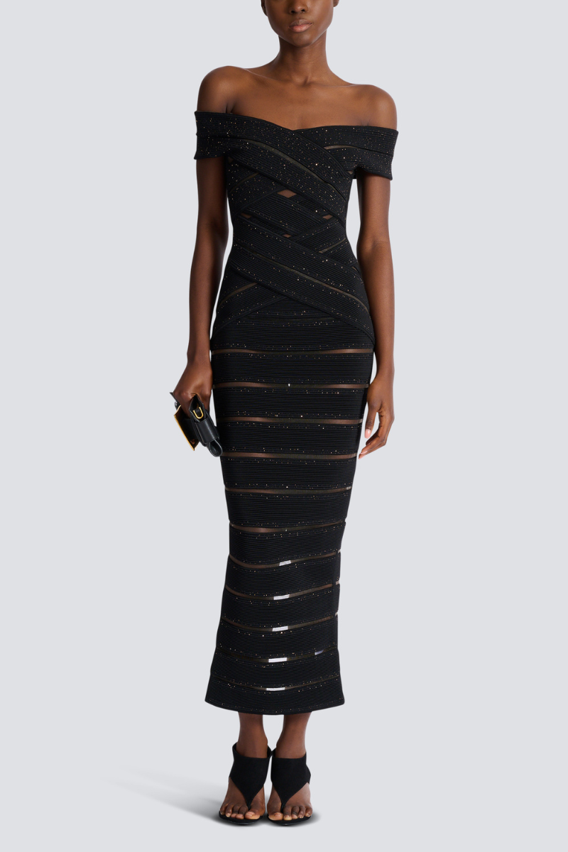 Mesh Knit Bodycon Dress-Balmain-Boyds Philadelphia