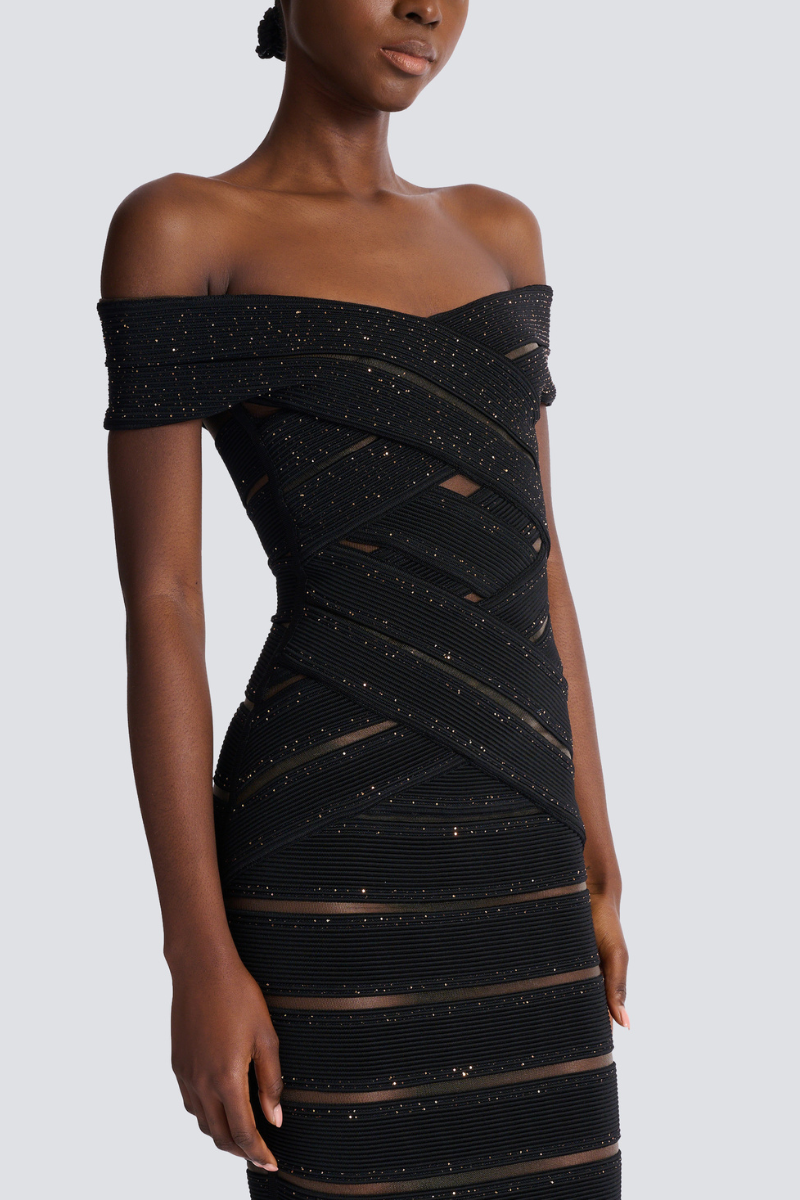 Mesh Knit Bodycon Dress-Balmain-Boyds Philadelphia