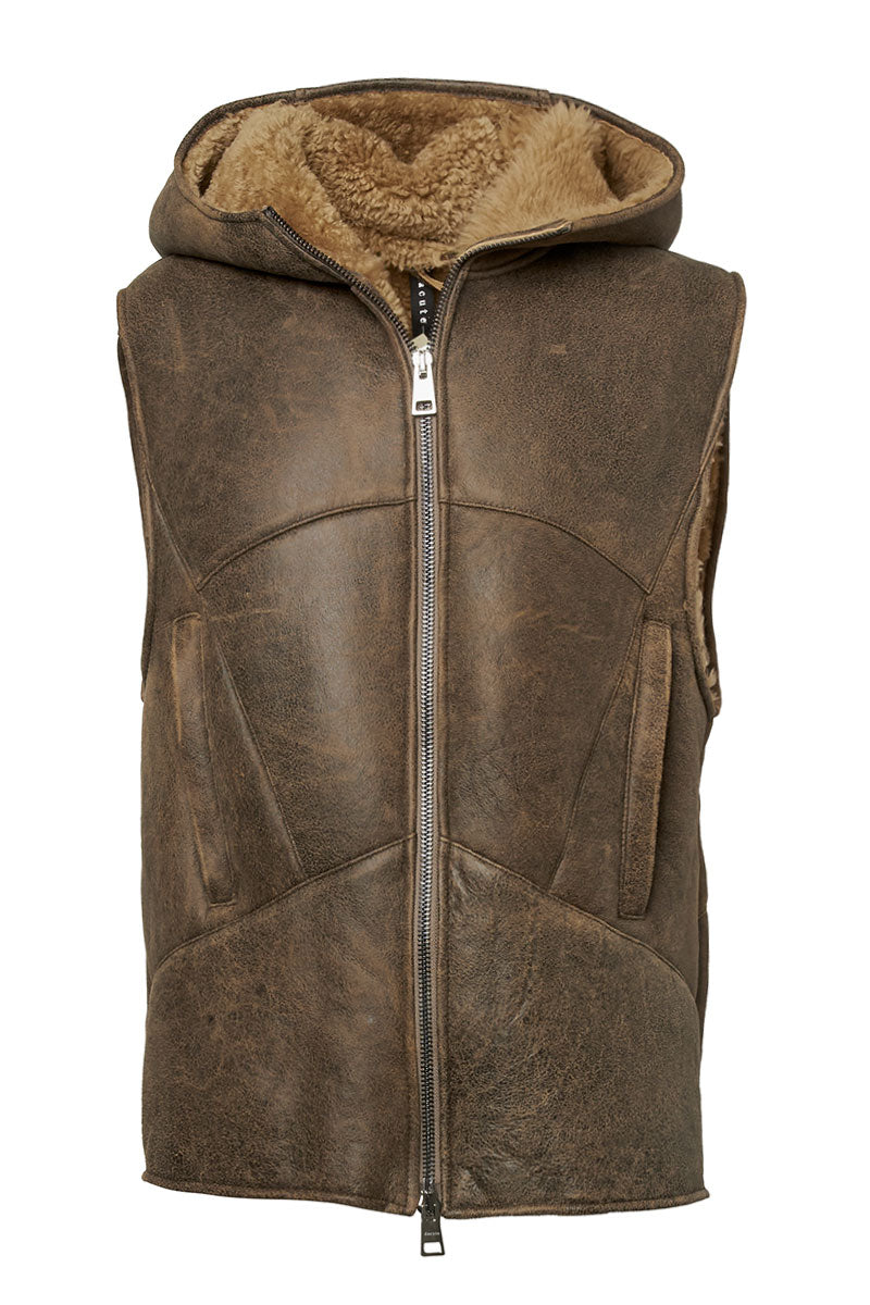 Hooded Shearling Vest-Dacute-Boyds Philadelphia