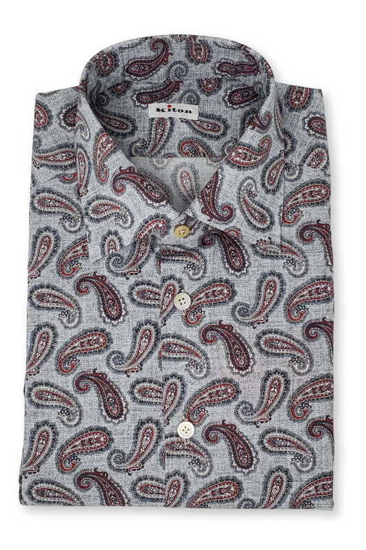 Grey Paisley Shirt-Kiton-Boyds Philadelphia