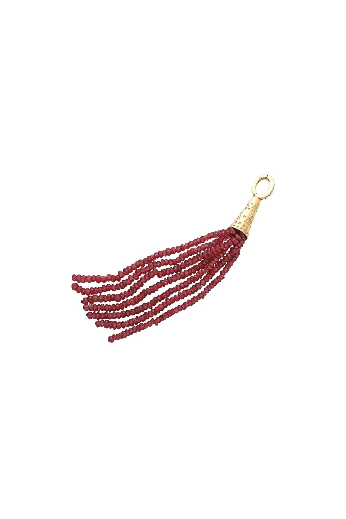 "Aguaviva" Tassel Pendant - Rubies and White Diamonds