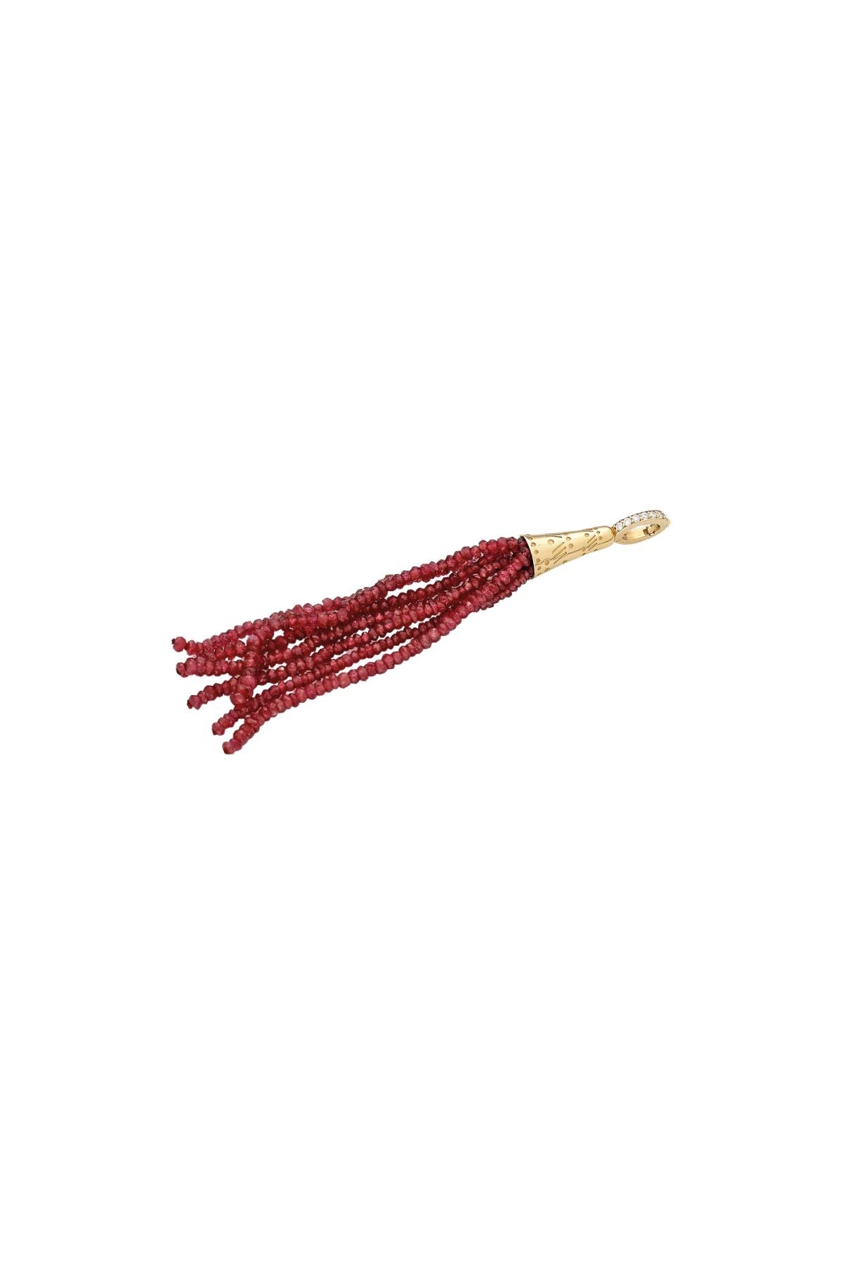 "Aguaviva" Tassel Pendant - Rubies and White Diamonds