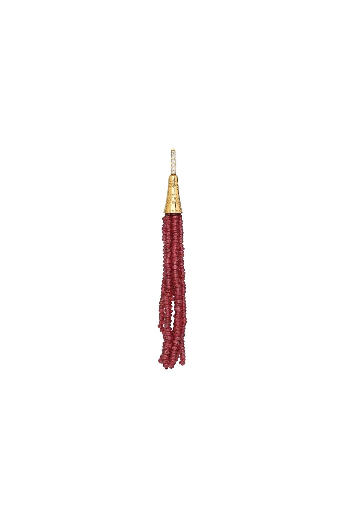 "Aguaviva" Tassel Pendant - Rubies and White Diamonds