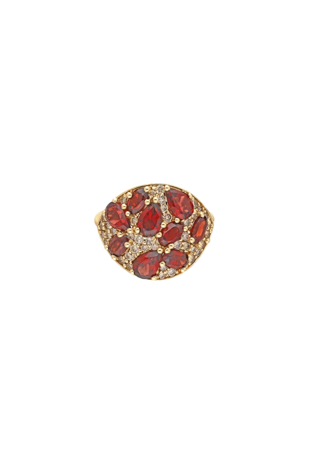 "Coa" Champagne Diamonds and Garnet Ring