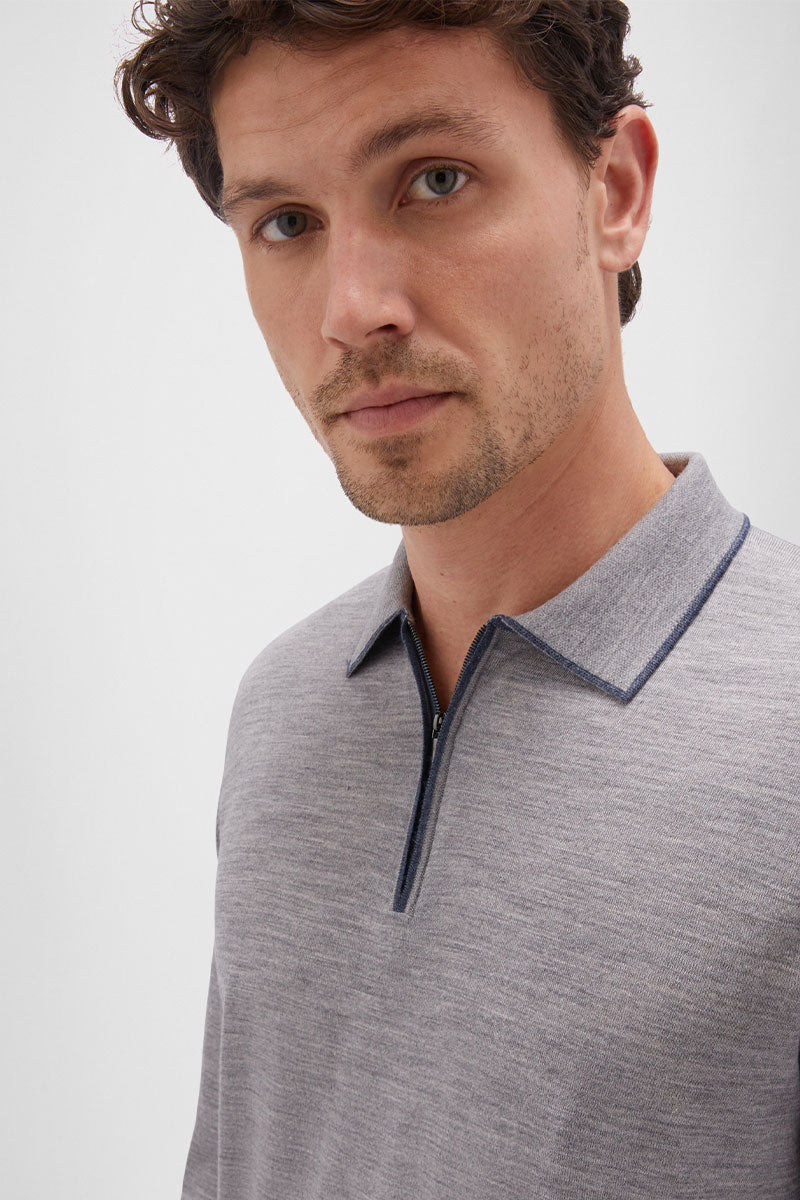 Zip Knit Polo-Maurizio Baldassari-Boyds Philadelphia