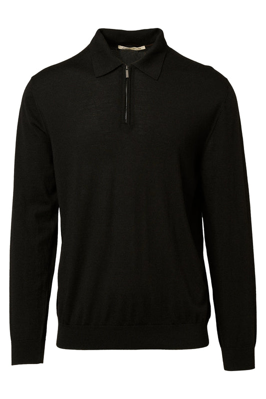 L/S Polo Zip-Maurizio Baldassari-Boyds Philadelphia