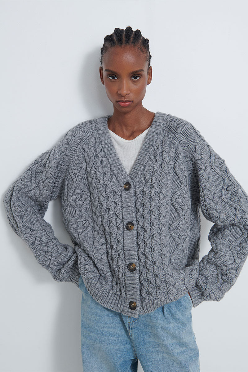Kuma Cable Knit Cardigan by Loulou Studio Boyds