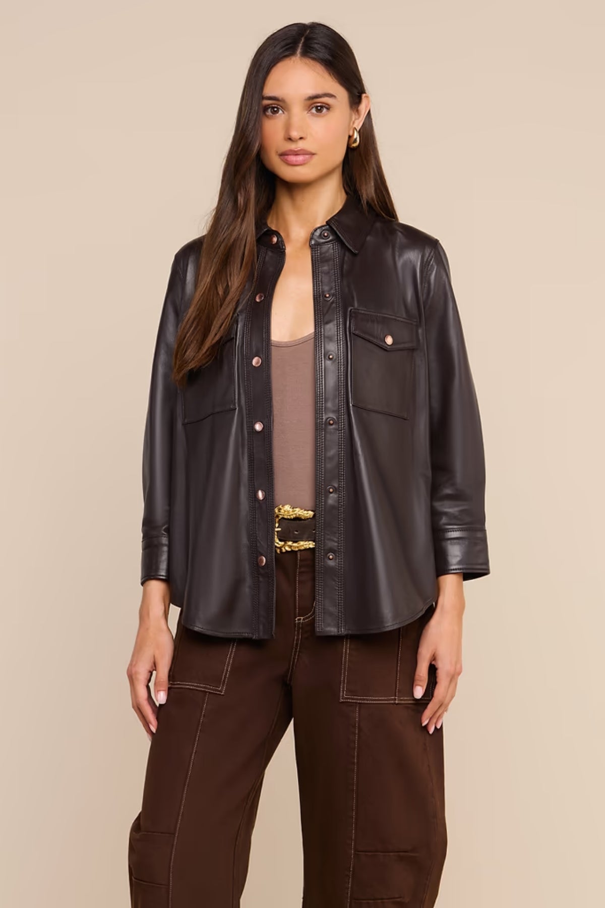 Avina Leather Shirt
