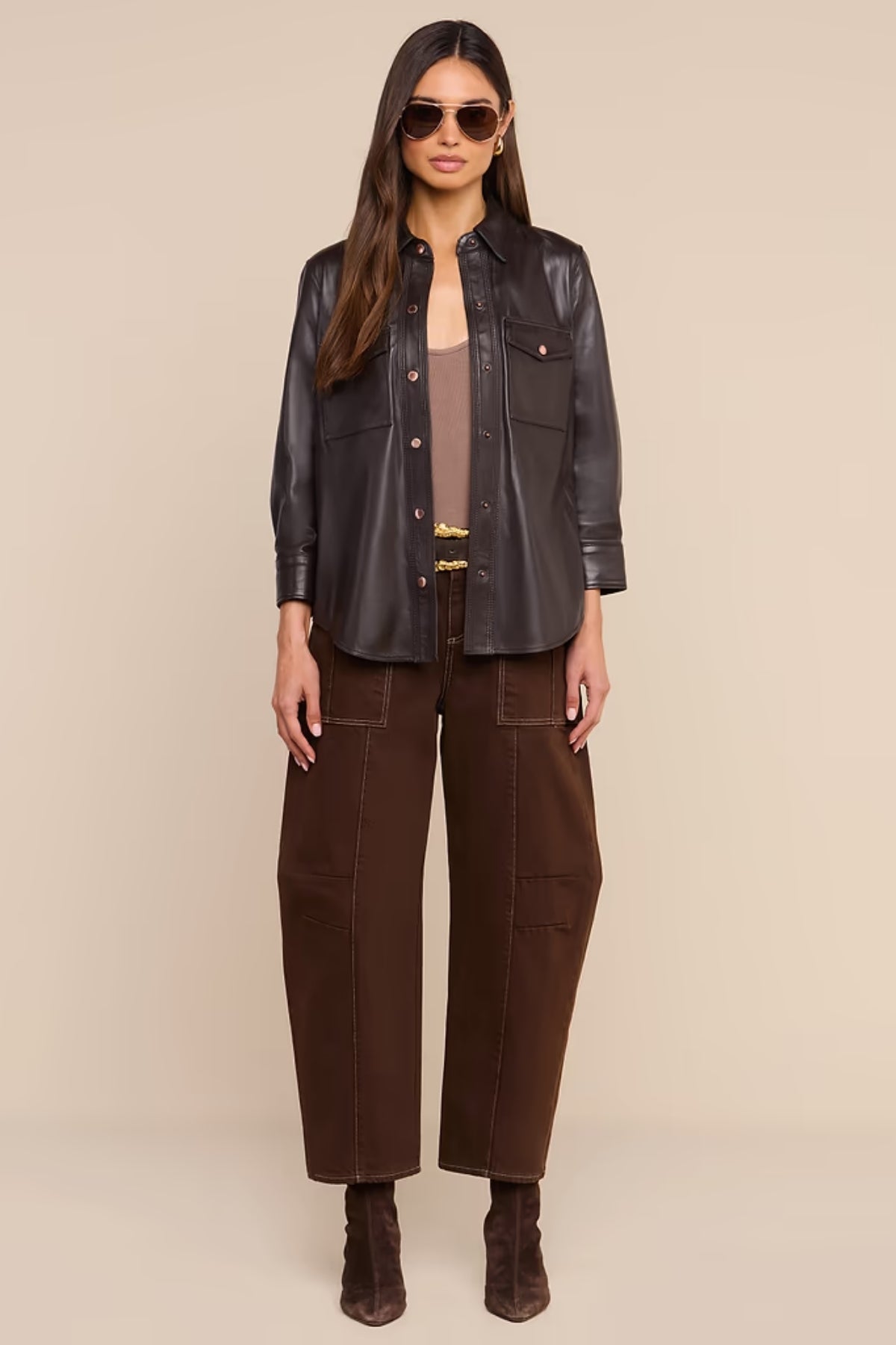 Avina Leather Shirt