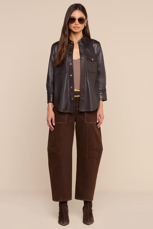 Avina Leather Shirt-L'AGENCE-Boyds Philadelphia
