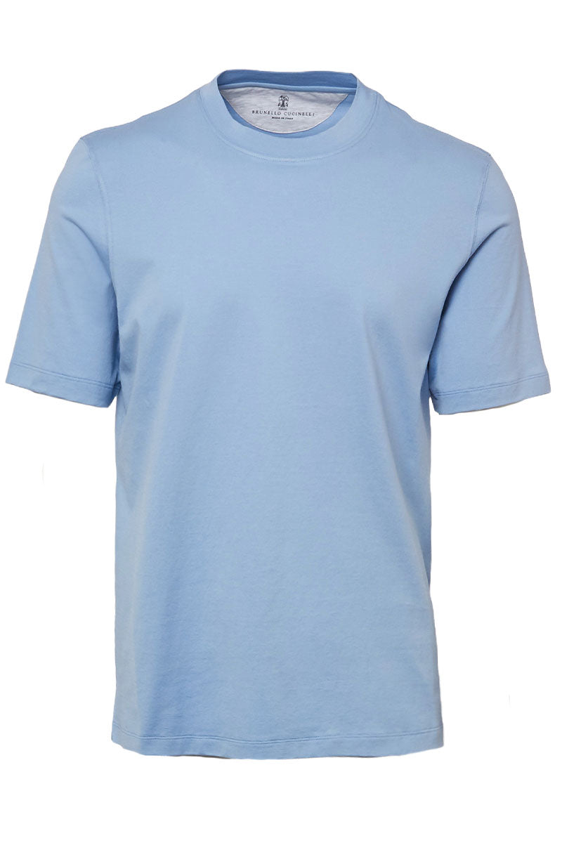 Cotton Jersey Crew Neck T-shirt-Brunello Cucinelli-Boyds Philadelphia