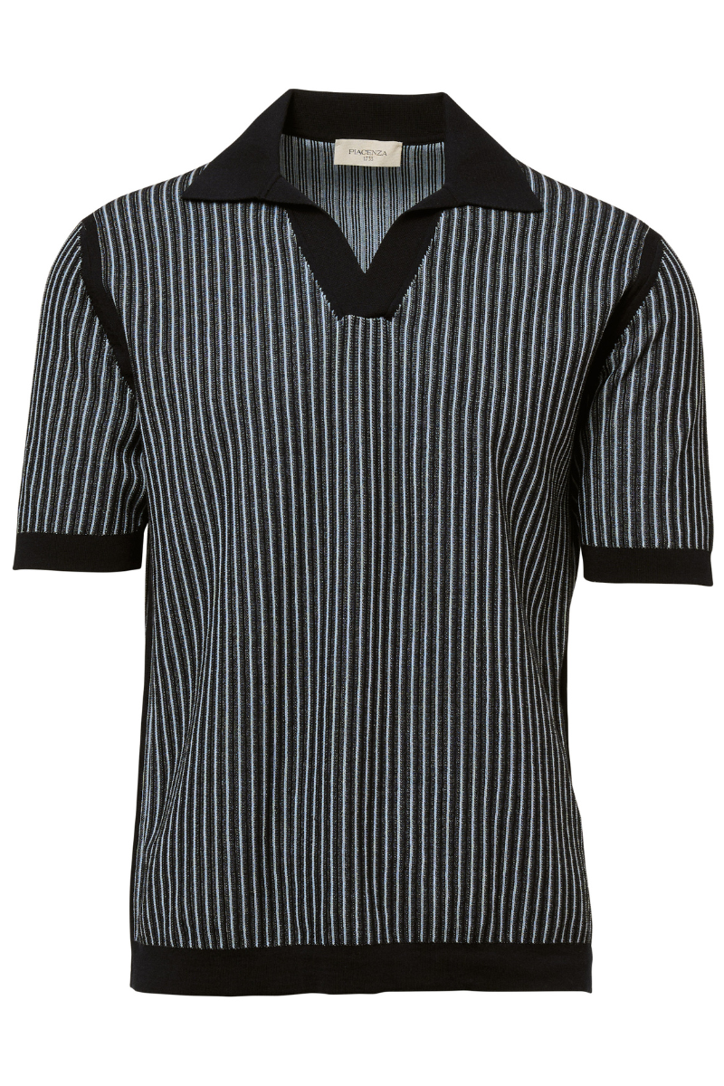 Two Tone Pinstripe Stitch Polo-Piacenza-Boyds Philadelphia