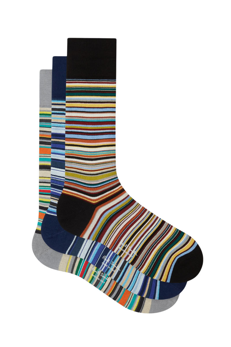 Signature Stripe Socks Three Pack-Paul Smith-Boyds Philadelphia