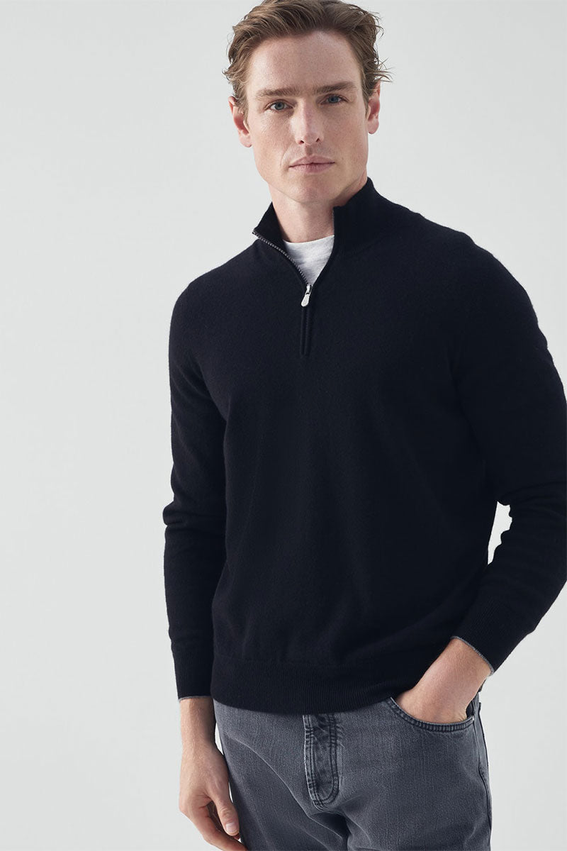 Cashmere Half-Zip Turtleneck Sweater-Brunello Cucinelli-Boyds Philadelphia