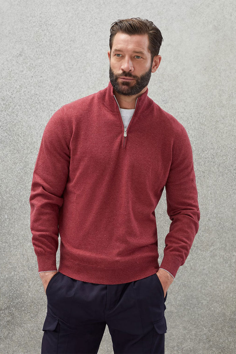 Cashmere Half-Zip Turtleneck Sweater-Brunello Cucinelli-Boyds Philadelphia