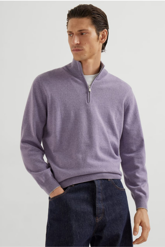 Cashmere Quarter Zip Sweater-Brunello Cucinelli-Boyds Philadelphia