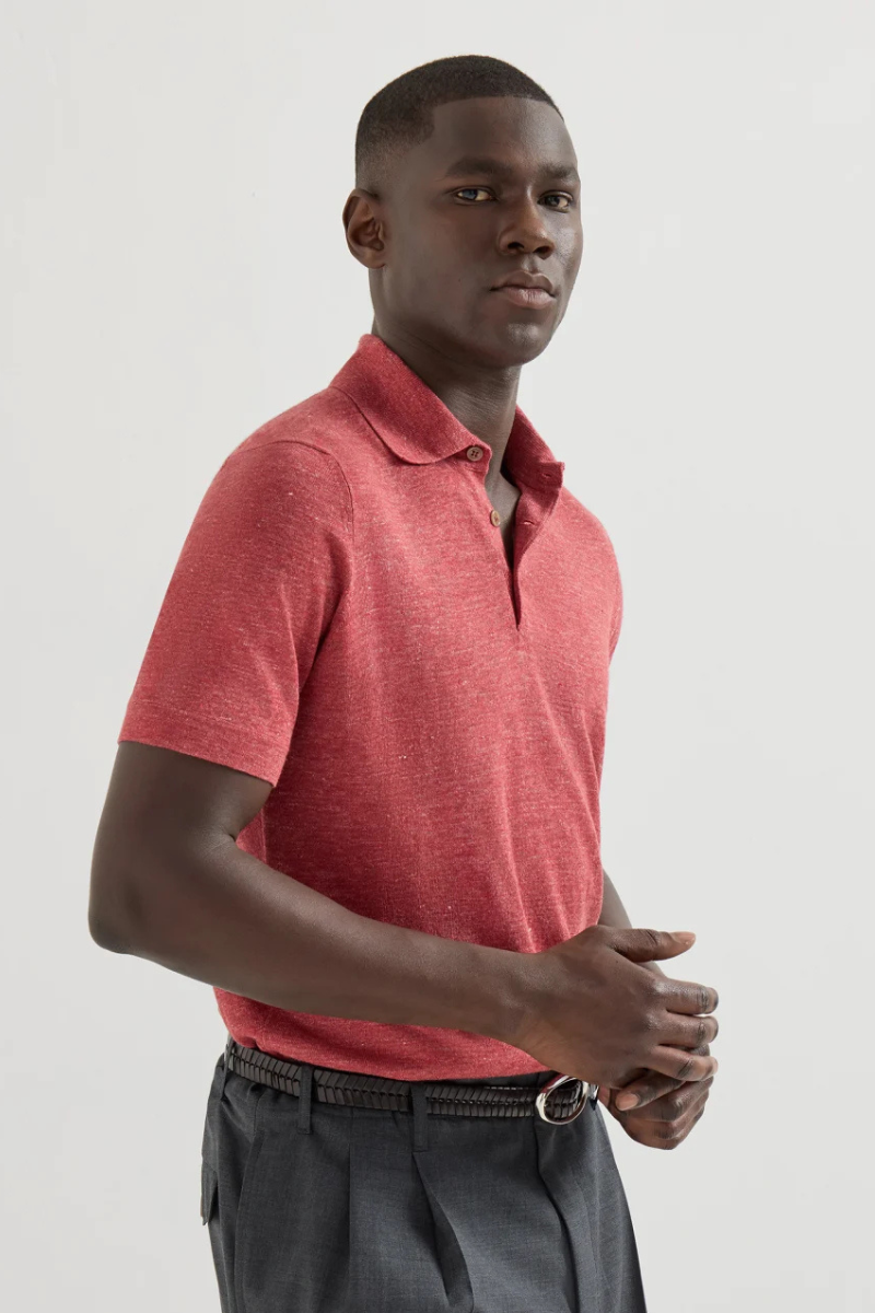 Knit Short Sleeve Polo-Brunello Cucinelli-Boyds Philadelphia