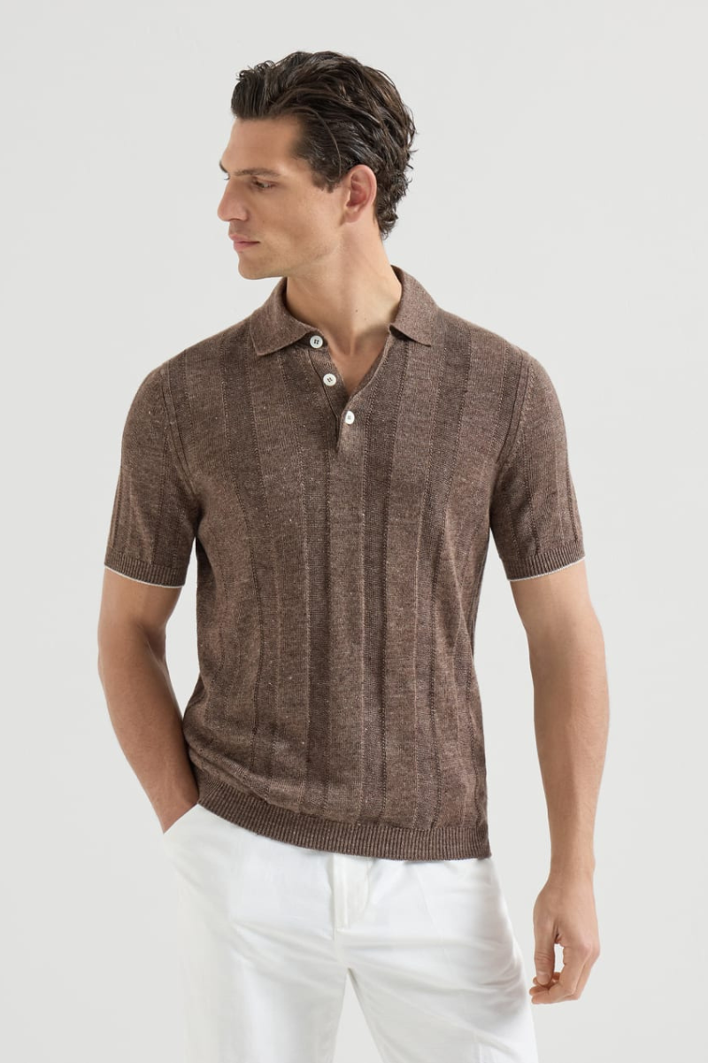 Wide Rib Knit Polo-Brunello Cucinelli-Boyds Philadelphia