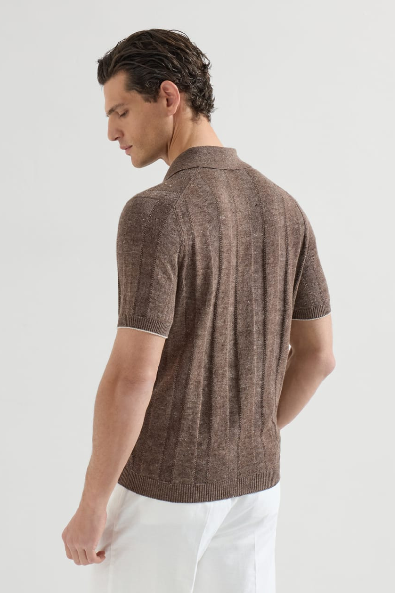 Wide Rib Knit Polo by Brunello Cucinelli