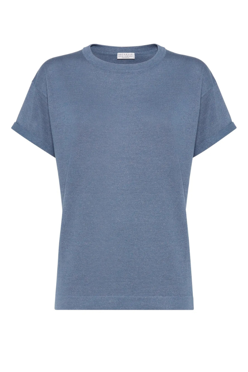 Lightweight Sparkling Knit T-Shirt-Brunello Cucinelli-Boyds Philadelphia