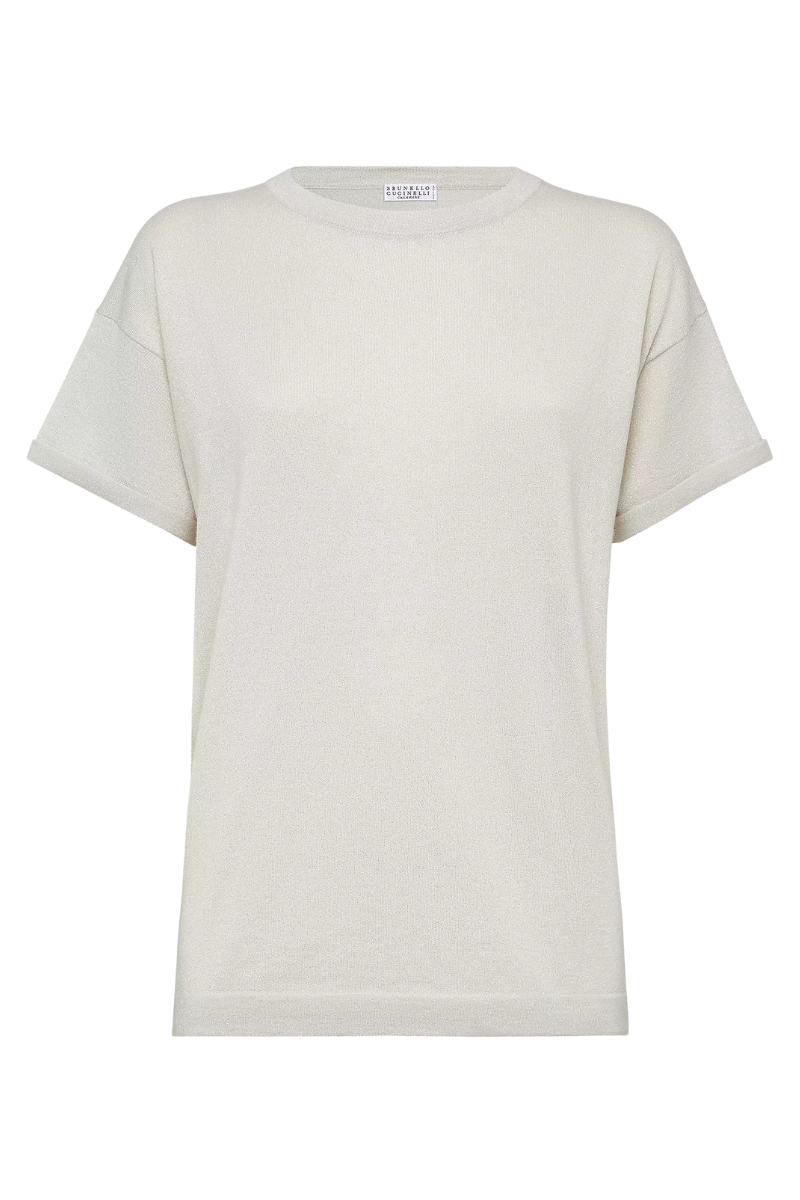 Lightweight Sparkling Knit T-Shirt-Brunello Cucinelli-Boyds Philadelphia