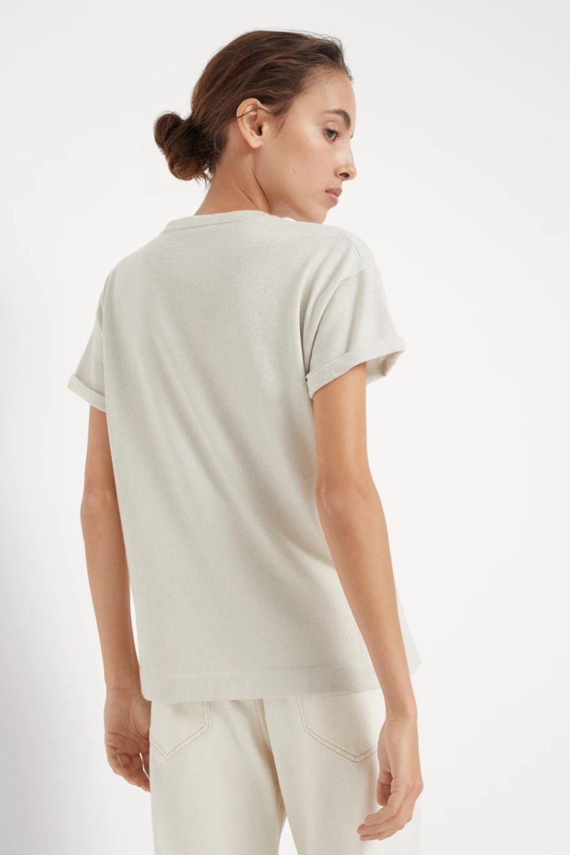 Lightweight Sparkling Knit T-Shirt-Brunello Cucinelli-Boyds Philadelphia
