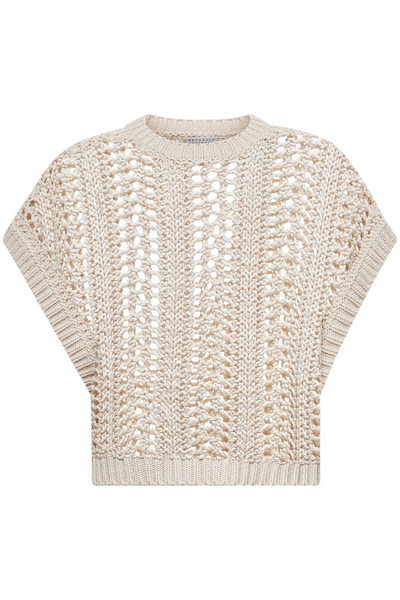Ribbed Net Sweater by Brunello Cucinelli