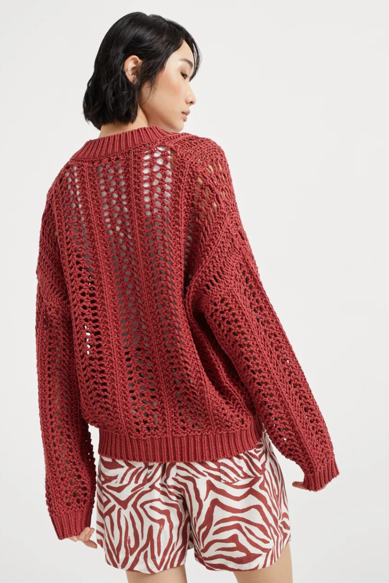 Cropped Rib Net Cardigan-Brunello Cucinelli-Boyds Philadelphia