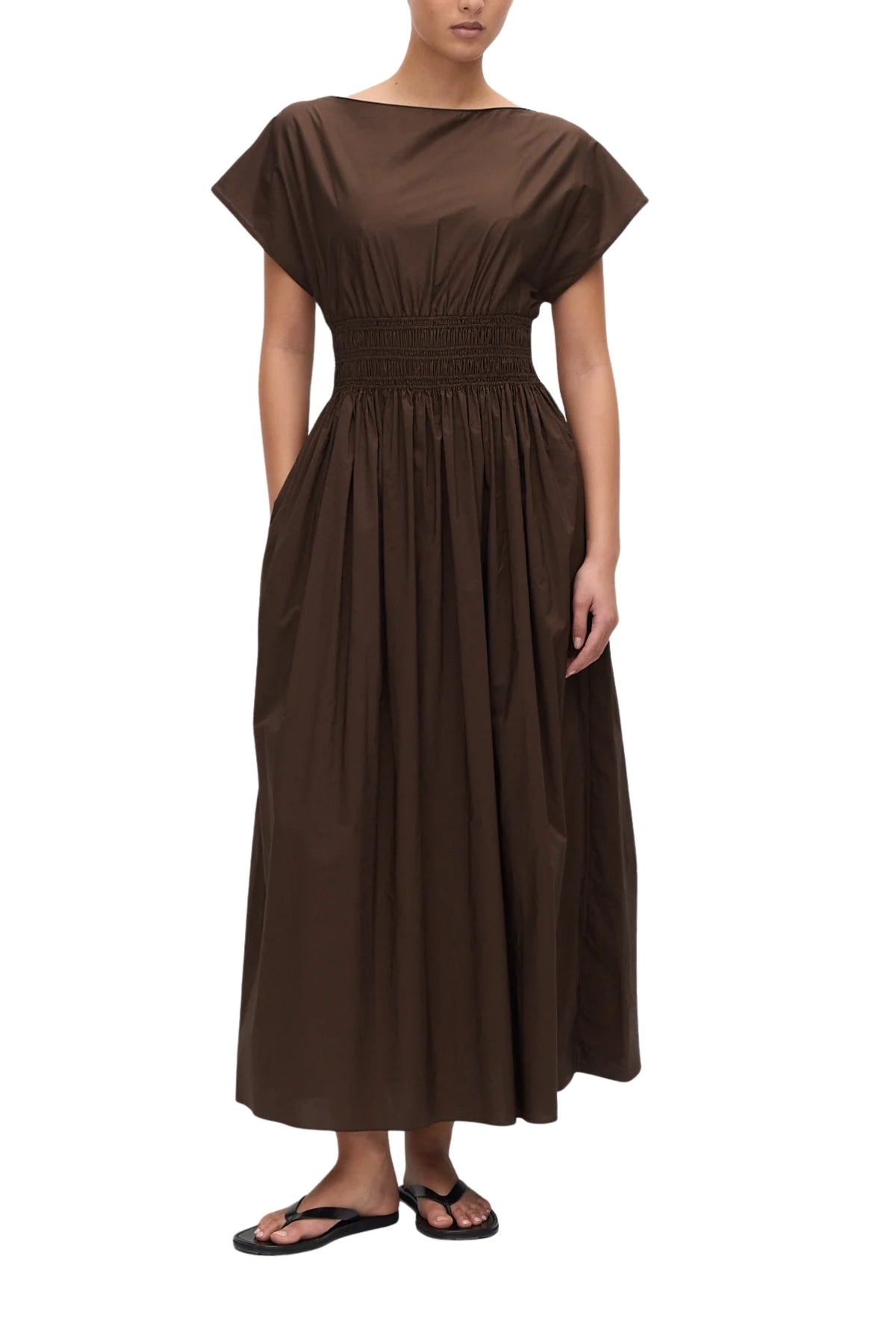 Shirred Waist Midi Dress-MATTEAU-Boyds Philadelphia