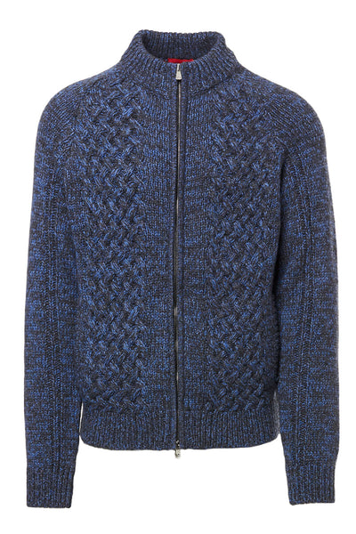 Cable Zip-Up Sweater-ISAIA-Boyds Philadelphia