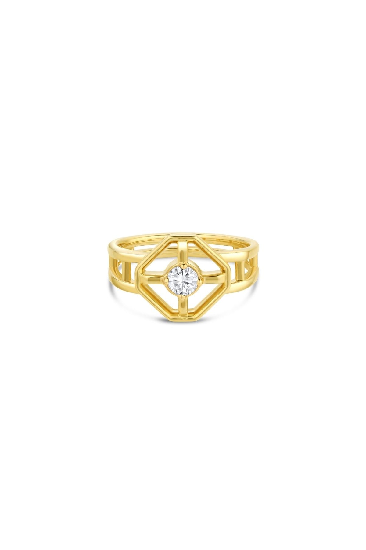 Midheaven White Diamond Window Ring